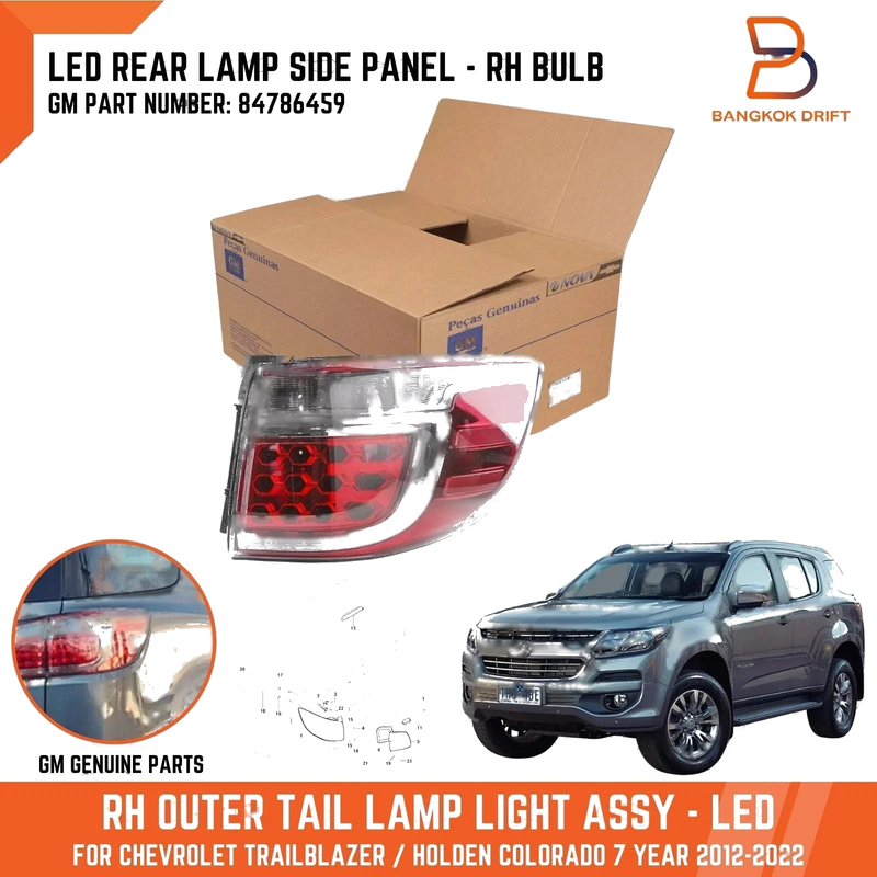 Holden Colorado 7, Trailblazer RH Rear LED Tail Light Outer Panel (2012-2020)