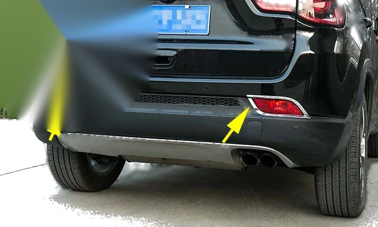 JEEP Compass Chrome 4 x Pieces Front & Rear Fog Light Cover Trim (2017-2021)