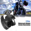 2 x Motorcycle Cat Ears Style Stick On Helmet Decoration Accessories White TPU