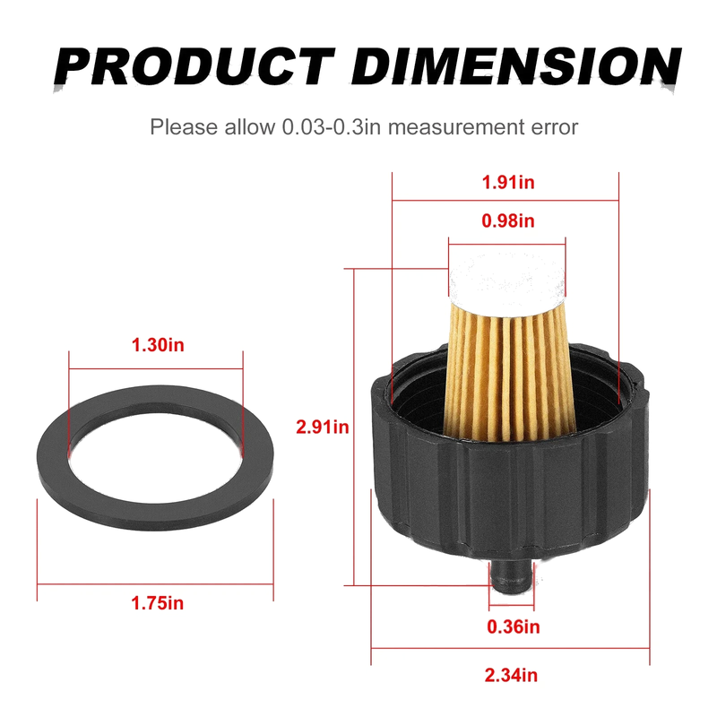 Yamaha Golf Cart G2 G5 G8 G9 G11 G21 Fuel Filter & Gasket (1986–2004)