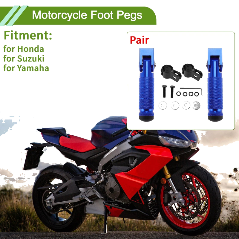 Honda / Suzuki / Yamaha Foot Pegs Blue