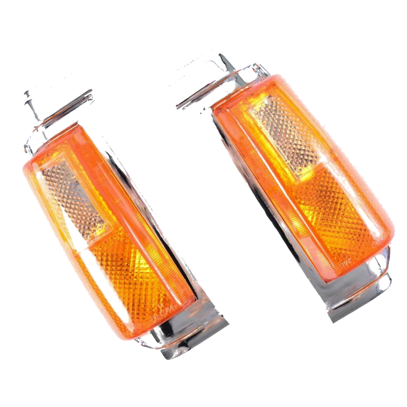 Corner Lights Indicator Lamp Chrome Pair Fits Nissan Navara D21 UTE 1986-90 D06