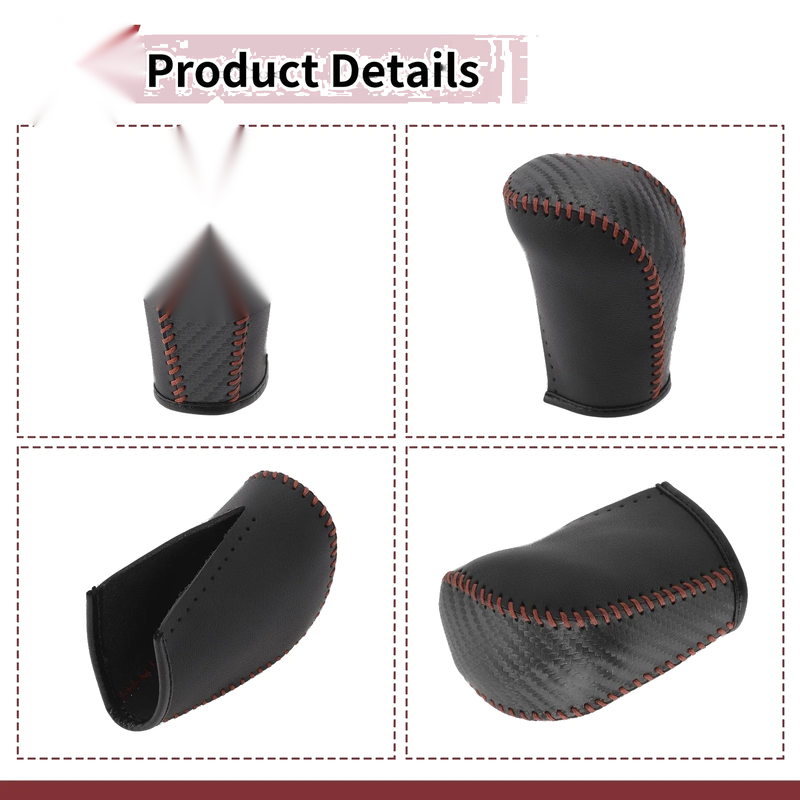Subaru Forester Gear Shift Knob Cover 2006-2012 Black Brown Faux Leather