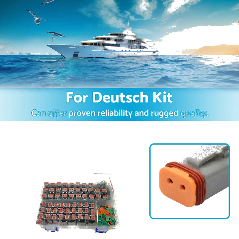Auto Marine 233Pcs Deutsch DT 2 Way Connector Plug Waterproof