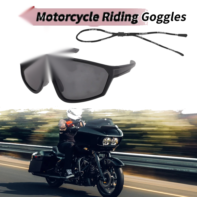 Set / Goggles / Motorcycle Riding Goggles Black Lens Black Gray Frame PC UV400