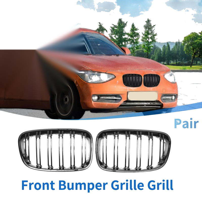 BMW 1 Series F20 (2011 - 2014) Double Slat Pair Front Upper Bumper Grille