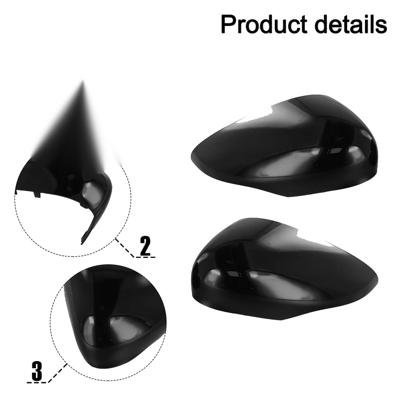 Car Accessories Door Wing Mirror Cover Cap Gloss Black Side Mirror Cover