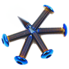 Boss Kit 6 x Pan Head Burnt Titanium Blue Steering Wheel Bolts