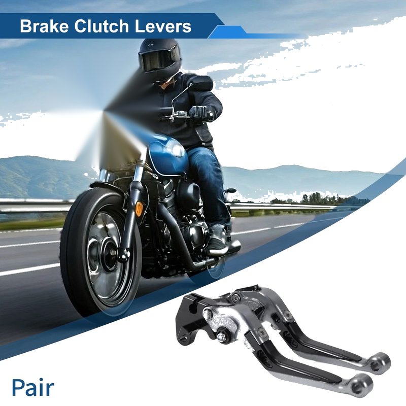 Yamaha MT125 2 x Adjustable Short/Long Titanium Tone Black Levers