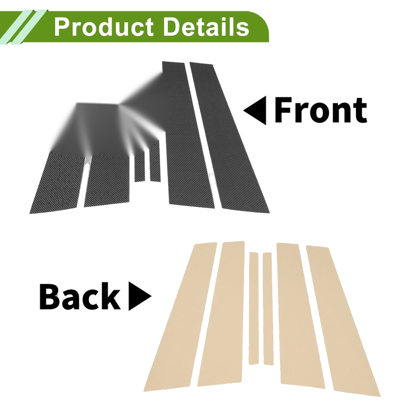 BMW 3-Series Carbon Fiber Black 6 x Door Pillar Window Trim (2019-2022)