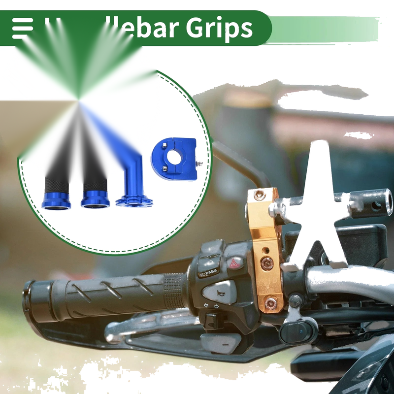Motorcycle 7/8 22mm Hand Grips Cover Rhombus Pattern