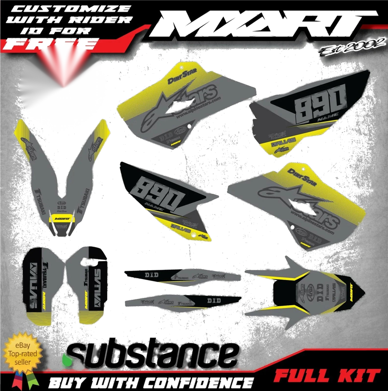 Husqvarna TC FC 125 250 450 Graphics Kit CARVE YLW Decals (2014-2015)