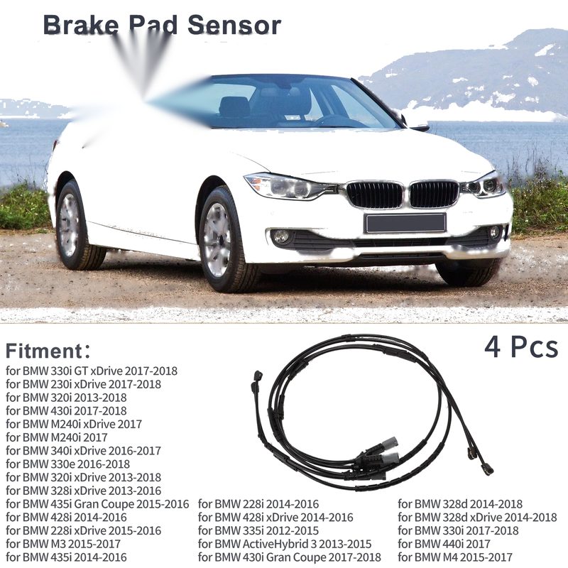 BMW 330i GT xDrive Front & Rear Wheel Brake Pad Wear Sensor