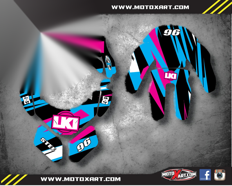 Duke Style Leatt Brace 4.5 Custom Rider ID Kit - Decals/Stickers