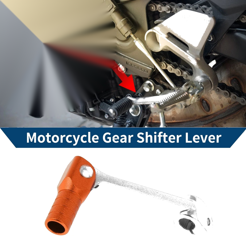 Bosuer M5 Folding Shifter Lever Silver-Tone Orange Head