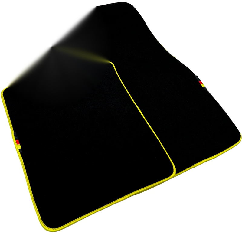 BMW 2 Series F22 Coupe 2014-2021 Yellow Trim AutoWin Black Floor Mats