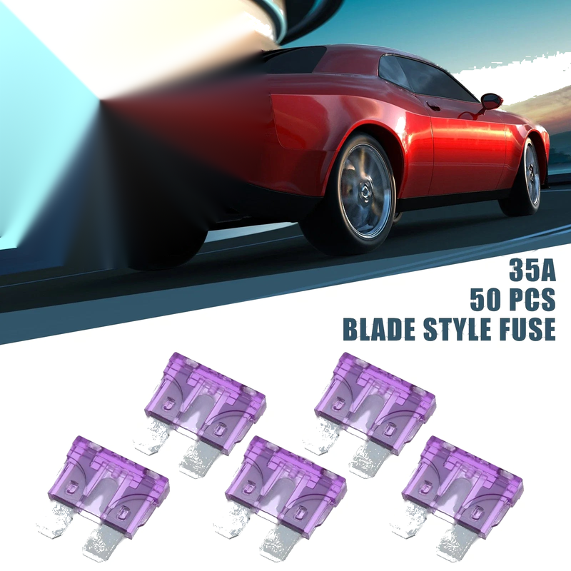 Car Boat Truck SUV Motorcycle Purple Blade Style Fuses 50pcs 35A Mini Size