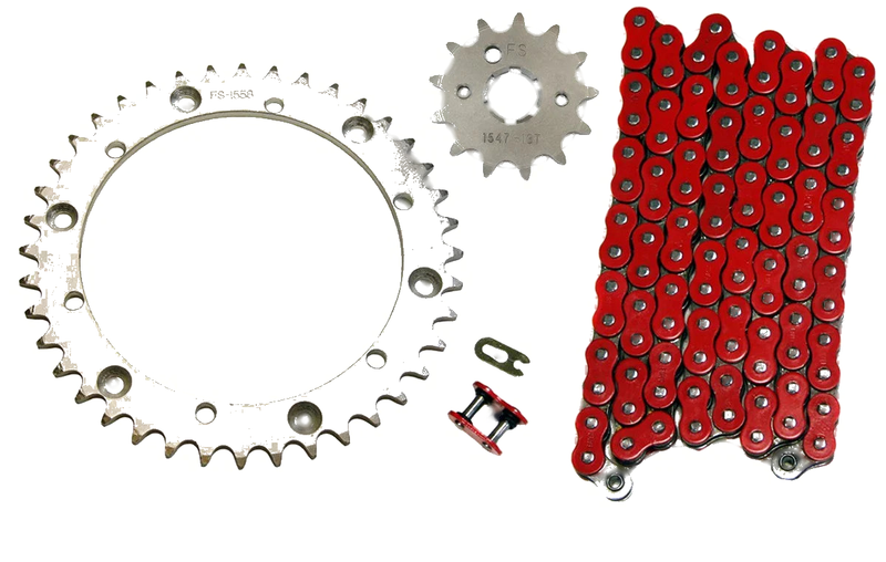 Yamaha Warrior Red 520x98 O-Ring Drive Chain & 13/40 Sprockets (1989–2004)