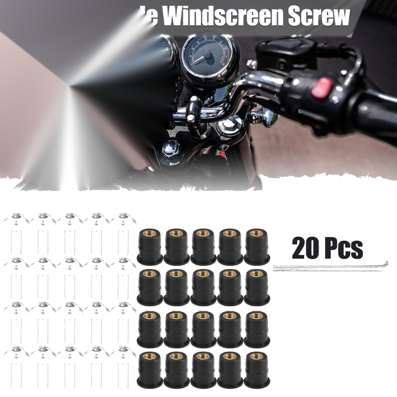 Make Model Screws 20pcs M5 5mm Windscreen Screws Silver Tone