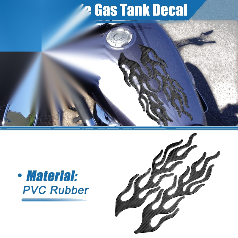 Motorcycle Universal 3D Gas Tank Decal 10.12''x4.80'' Tank Pad Sticker Black