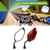 Make Model M10 1 Set Motorcycle Rear View Mirrors LeafShape RedIronPlastic