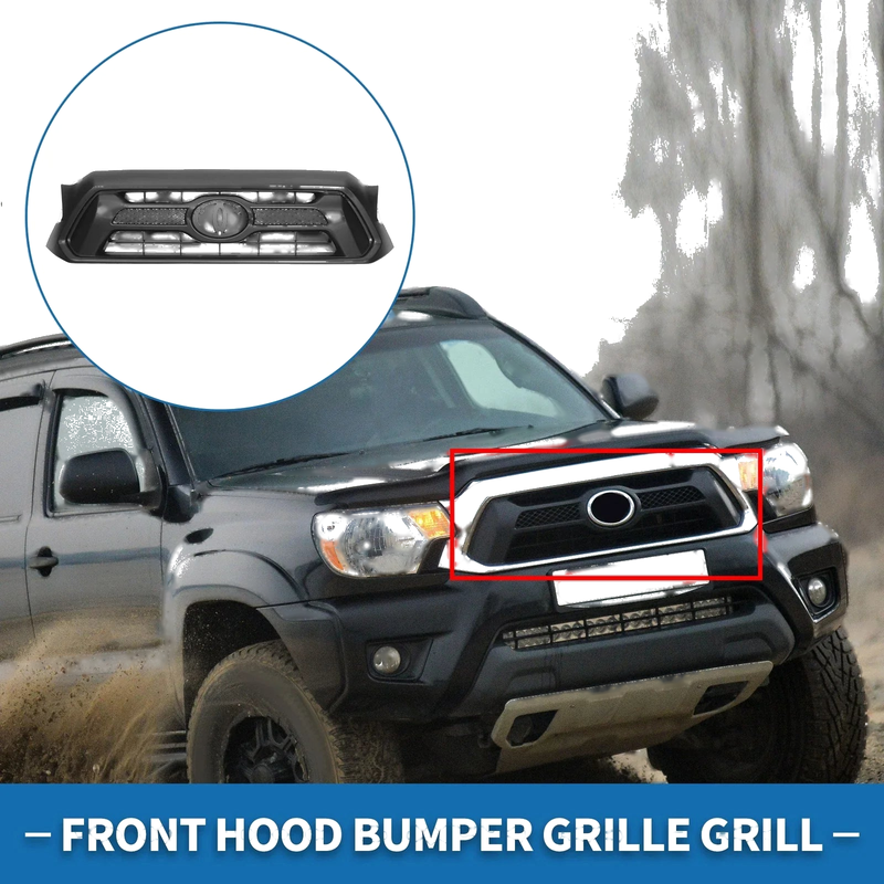 Toyota Tacoma Black Front Hood Bumper Grille (2012)