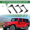 Jeep 4 x Front Suspension Kit Outer Tie Rod Ends Front Sway Bar Link
