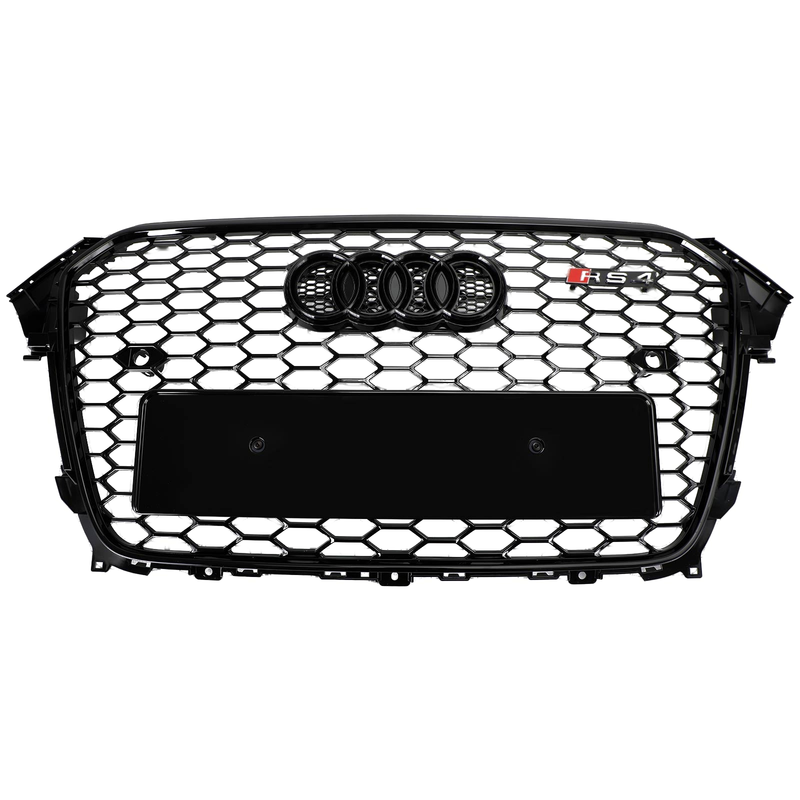 Audi A4 S4 RS4 Mesh Front Bumper Grille Gloss Black (2013-2016)