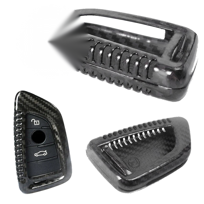 BMW X5 X6 X5M X6M Carbon Fiber Black Remote Key Fob Cover (2007-2020)