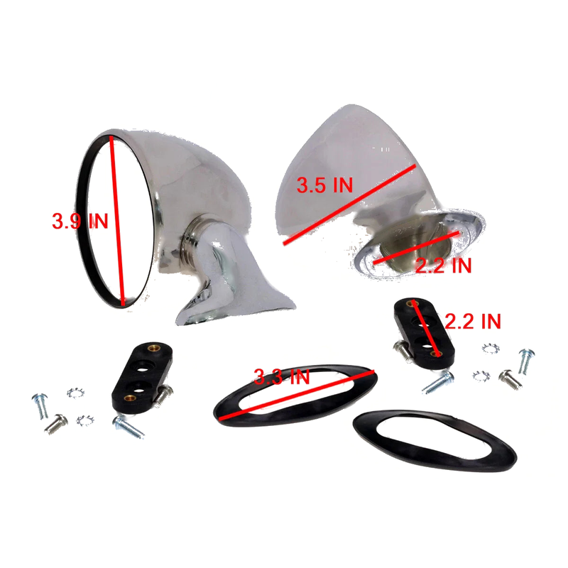 Datsun Nissan Bluebird SSS 1963-1981 Chrome Fender Mirror Set