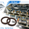 Oil Seal 2 x Seal Ring Rotary Shaft Seal FKM Rubber 55x70x10mm Brown