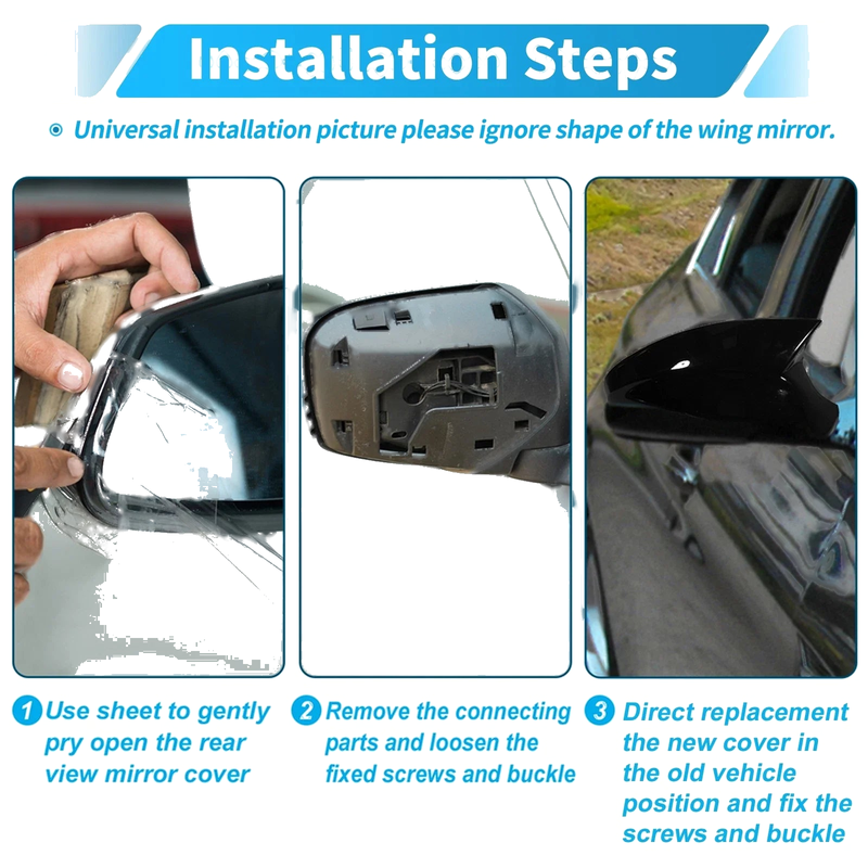 Ford F250 F350 Super Duty White Top Half Door Mirror Cap Covers (2008-16)