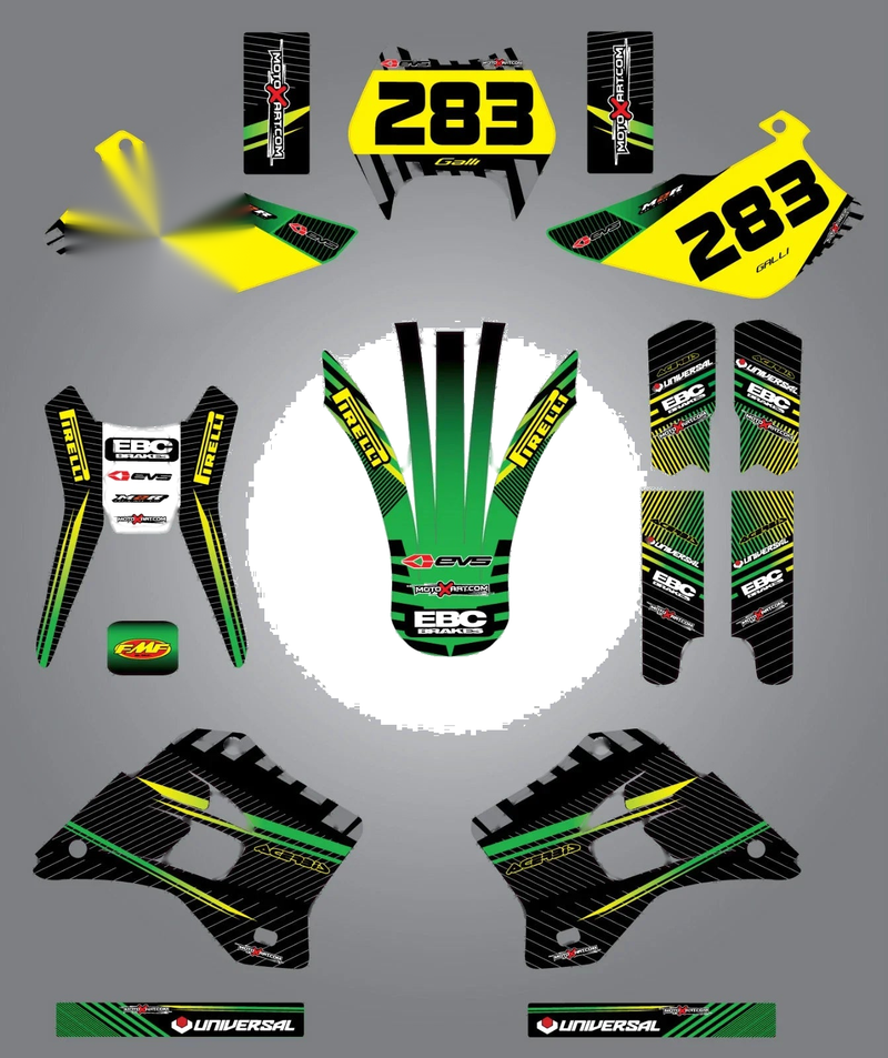 Kawasaki KDX 200 Full Custom Graphic Kit (1995-2008)