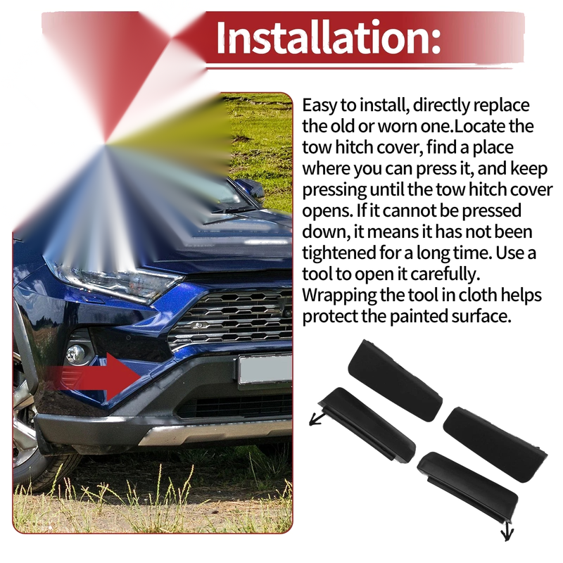 Toyota RAV4 XA50 (2019-2023) Black Front Tow Hook Cover