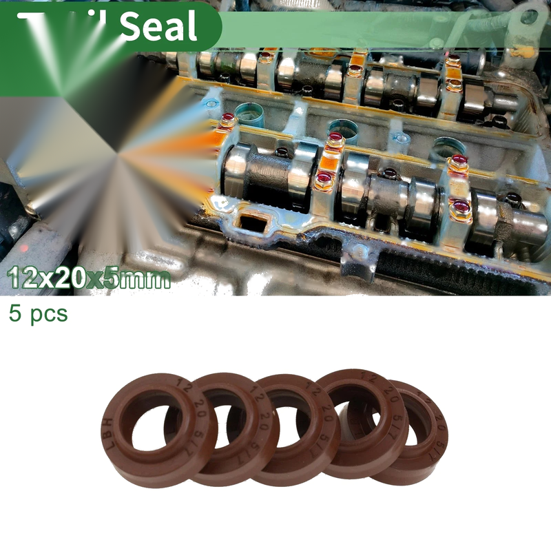Oil Seal / 12x20x5mm / Seal Ring Rotary Shaft FKM Rubber for