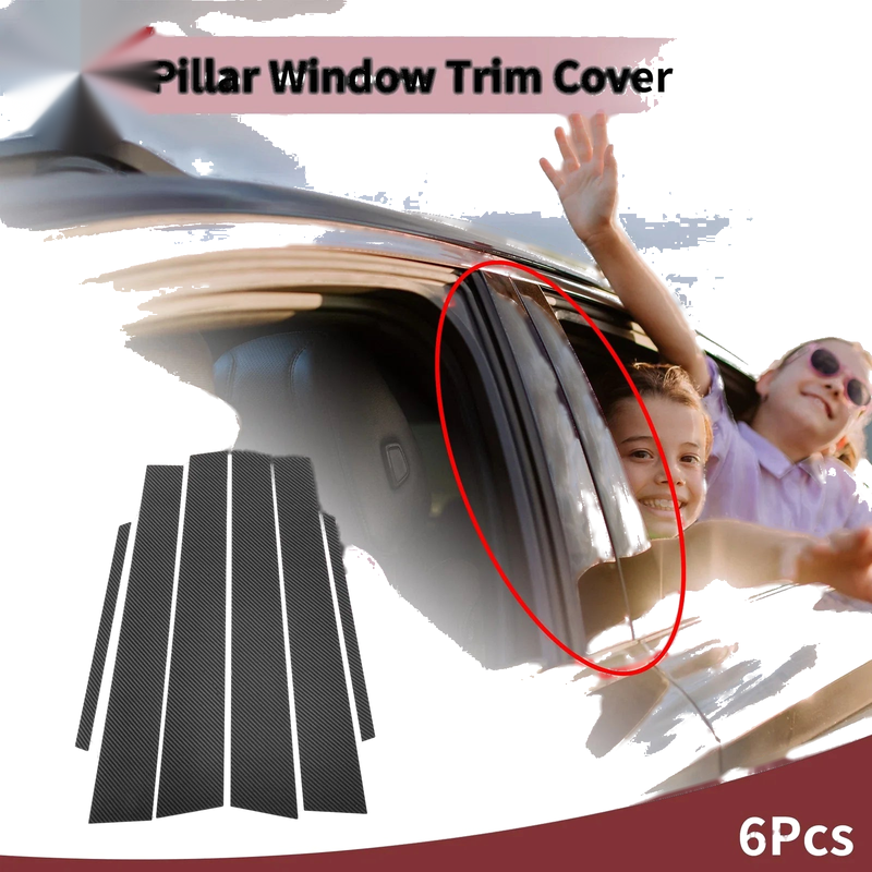 Toyota Altis 6 Pcs Car Door Pillar Window Trim Carbon Fiber (2001–2006)