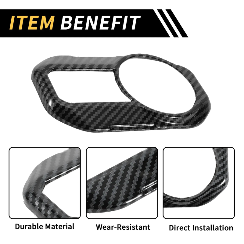 Jeep Carbon Fiber Pattern Headlight Button Panel Cover (2018-2023)