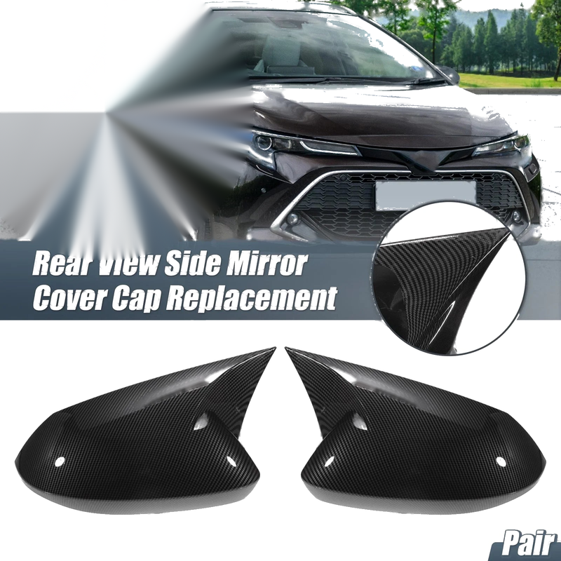 Toyota Corolla 2 x Rearview Mirror Covers Overlay Carbon Fiber Pattern
