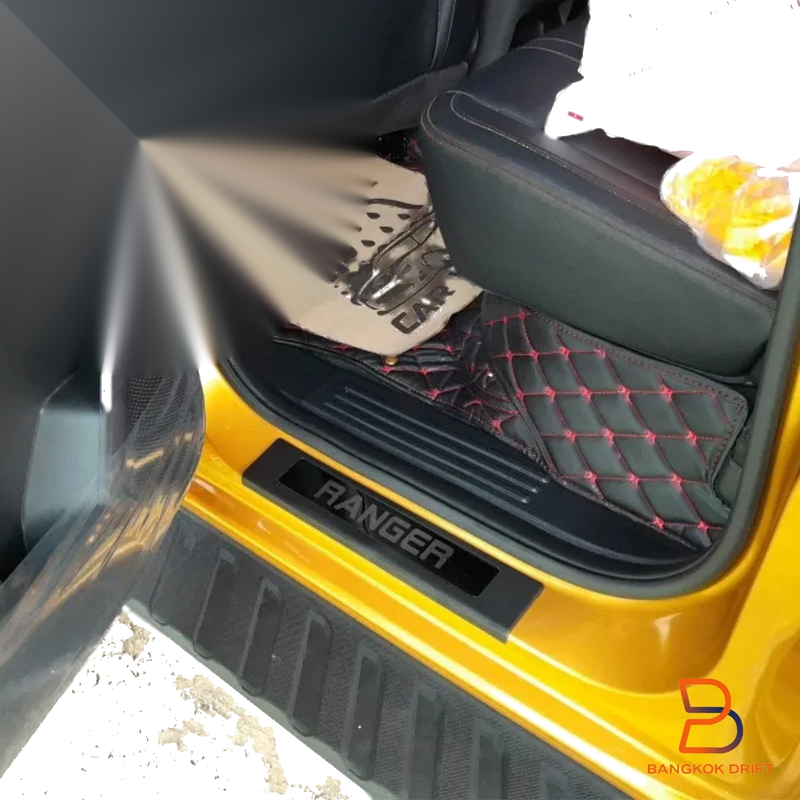 Ford Ranger Wildtrak Sport 4x Black Stainless Door Step Protectors (12-25)