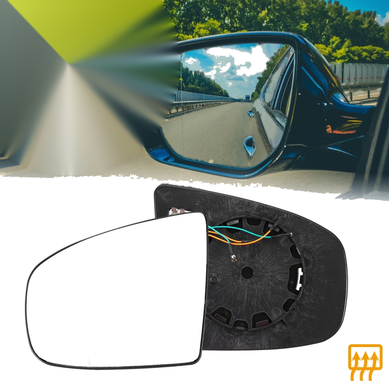 BMW X5 X6 Heated Left Side Rearview Mirror Glass w/ Backing Plate (2007-2013)