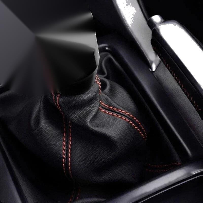 Car Universal Black Manual Gear Shift Knob & Boot Cover
