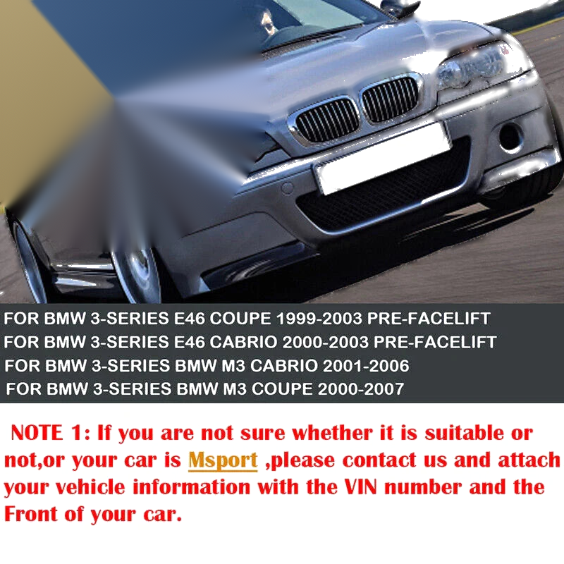 BMW E46 2 Door Coupe Convertible Front Kidney M Color Grille (1998-2001)