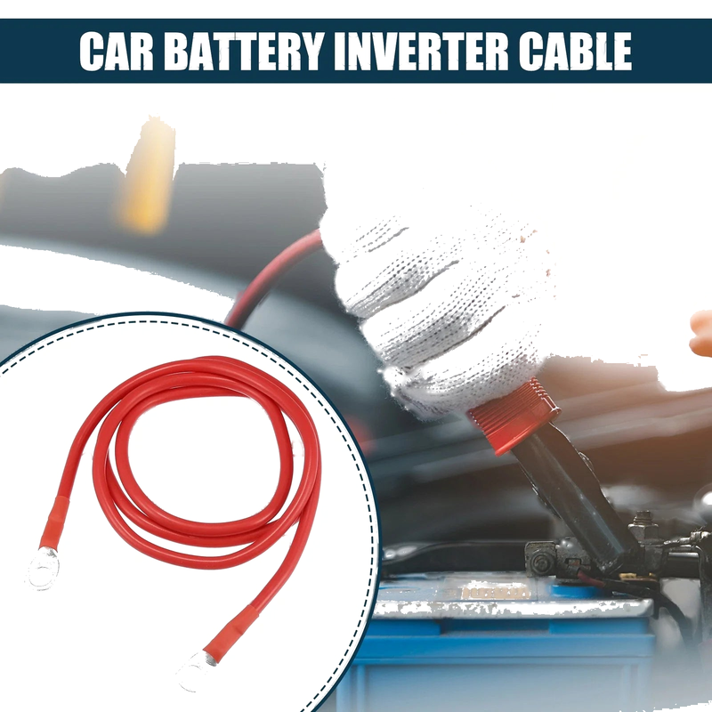 Battery Cable Car Marine Inverter 5/16-3/8 in 4 ft Red Copper