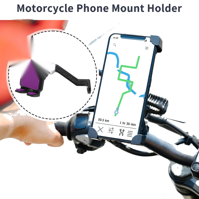 Rearview Mirror Purple Motorcycle Phone Mount 4.7-7.2in