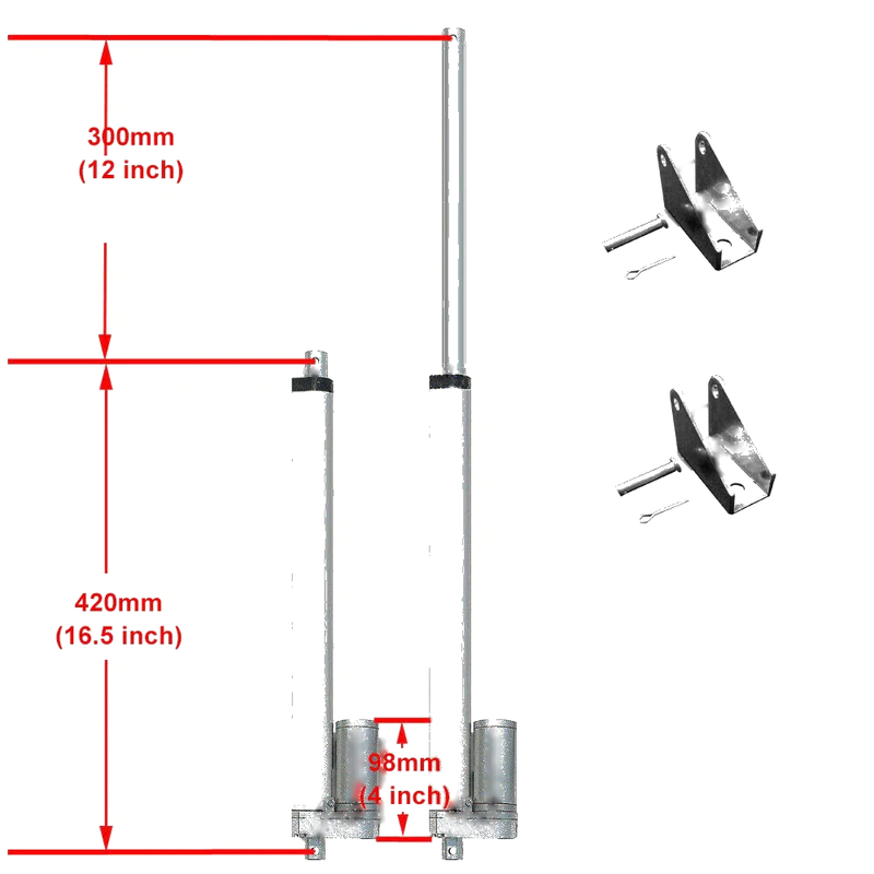 IG 1500N Electric Linear Actuator Motor with Brackets (12V)
