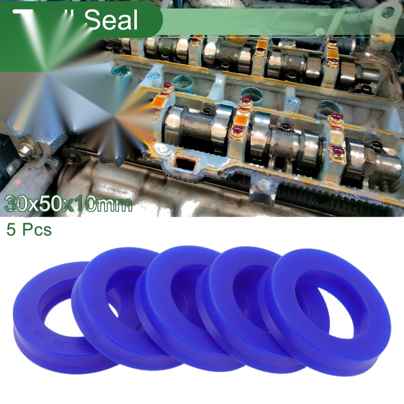 Oil Seal Rotary Shaft Seal TPU 30x50x10mm Blue High-Pressure 5 Pcs