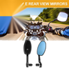 M8 Rear View Mirror Handlebar Mirror Aluminum Black Silver Tone