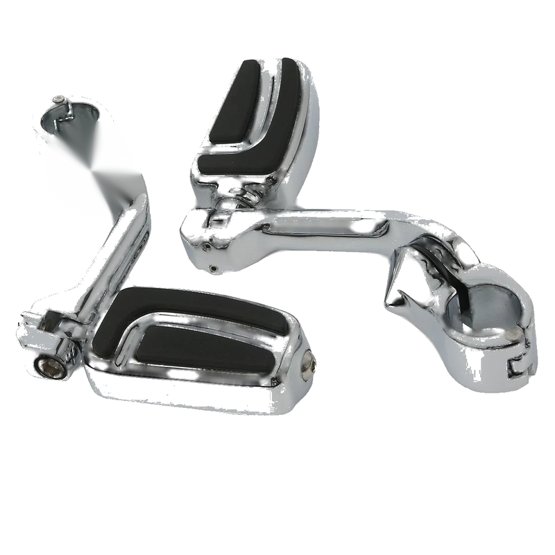 Harley 1-1/4" Long Angled Highway Bar Engine Guard Footpegs