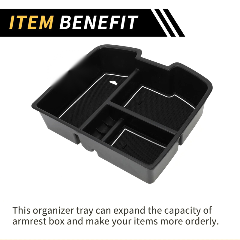 Chevy Silverado 1500 Black White Center Console Organizer Tray
