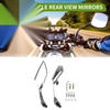M8 / M10 1 x Rear View Mirrors Prismatic Chrome Silver Tone